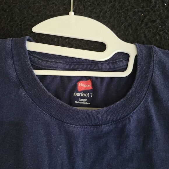 Hanes Womens Perfect Tee Blue Size Large Short Sleeve Pullover - Picture 6 of 12